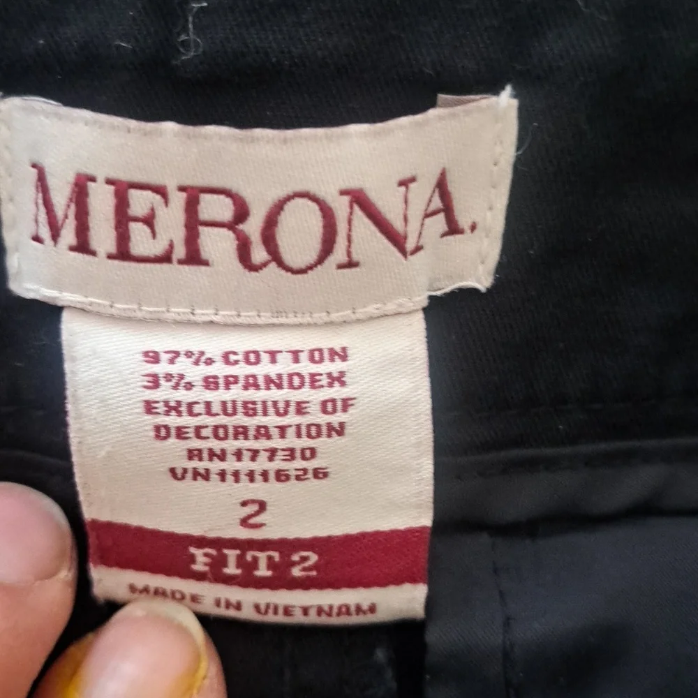 MERONA black cotton jeans size 2 - Picture 3 of 4